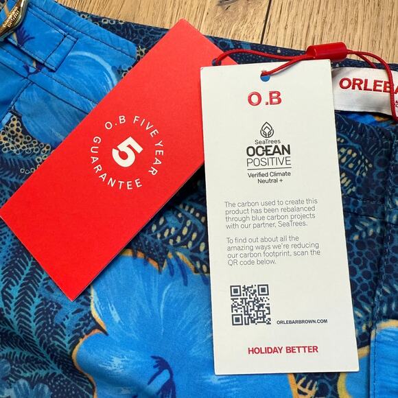 Orlebar Brown Blue Floral Swim Trunks - Picture 4 of 10